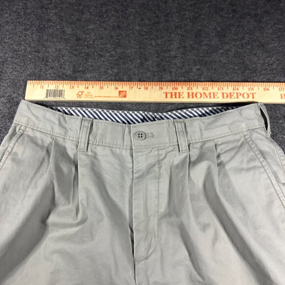 Cremieux Clinton Pants Men 32x32 Khaki Pleated 100% Cotton Trousers‎ Slacks - Picture 13 of 13
